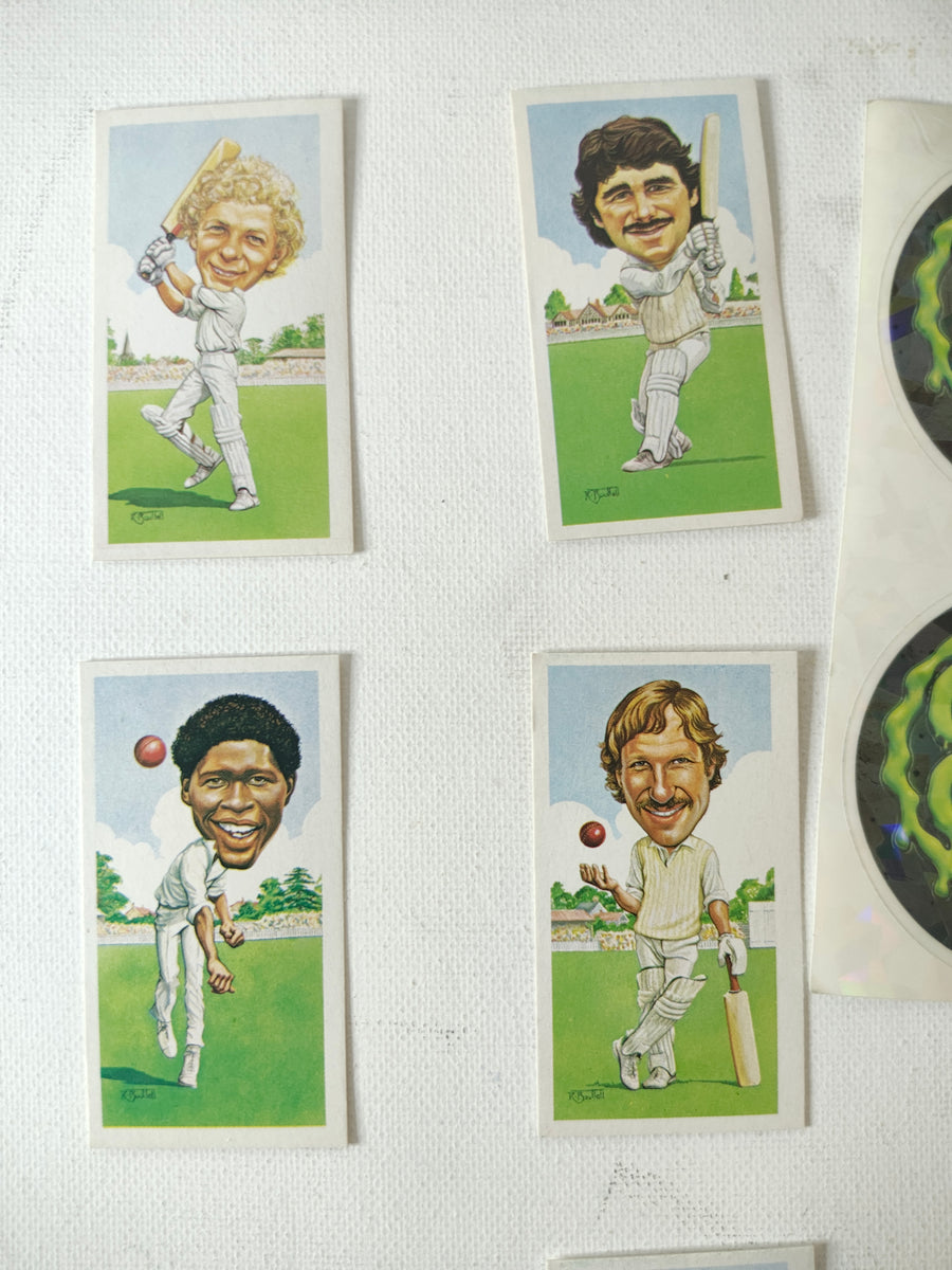 Texaco Trophy Cricketers Complete Set of 12 Cards circa 1984