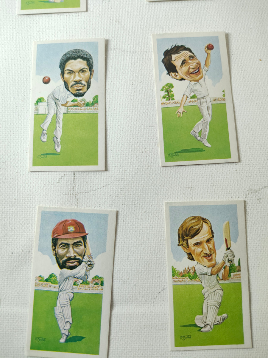Texaco Trophy Cricketers Complete Set of 12 Cards circa 1984
