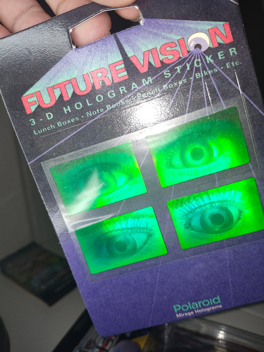4 Polaroid hologram/3D eye stickers circa 1990