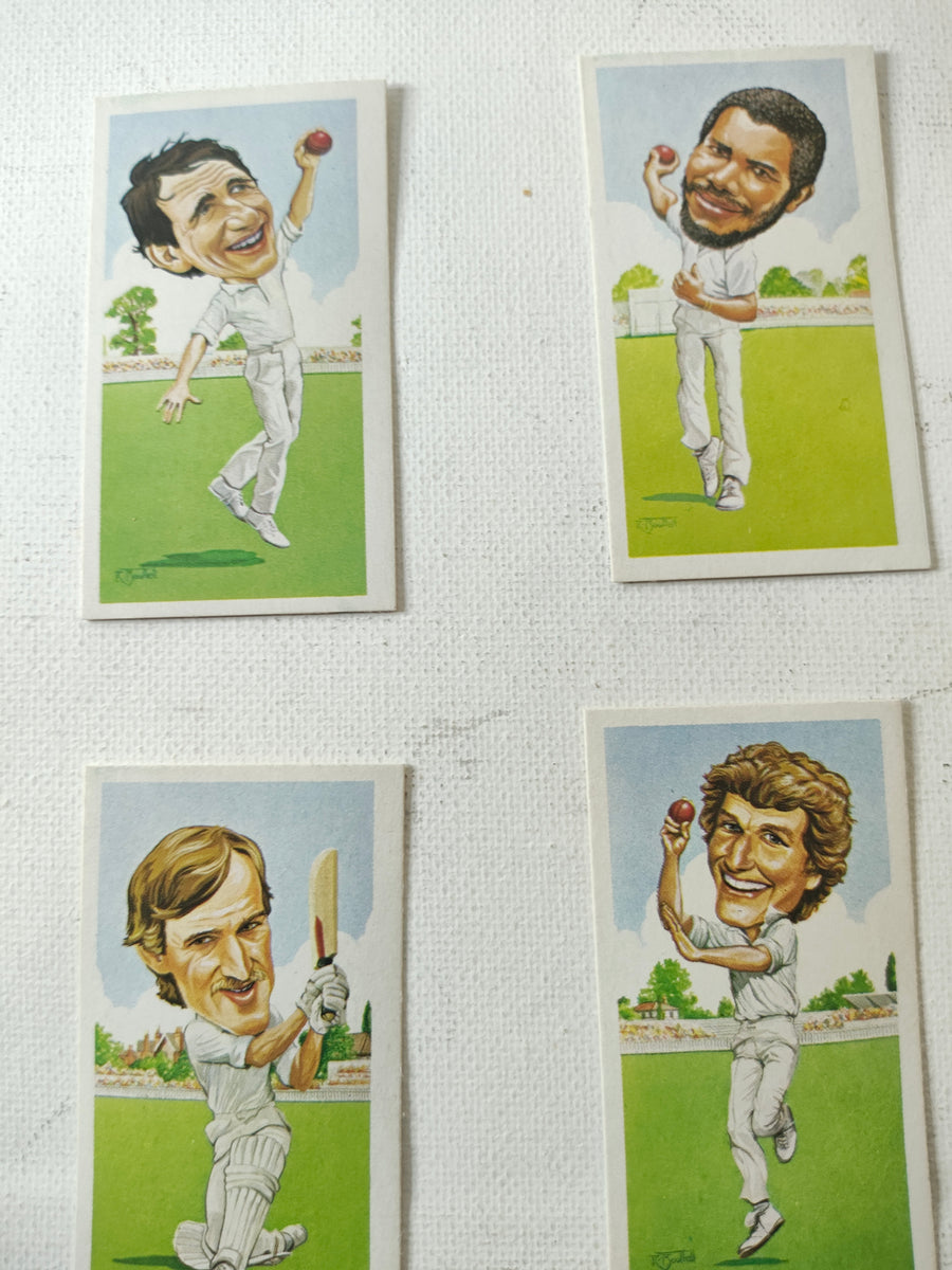 Texaco Trophy Cricketers Complete Set of 12 Cards circa 1984
