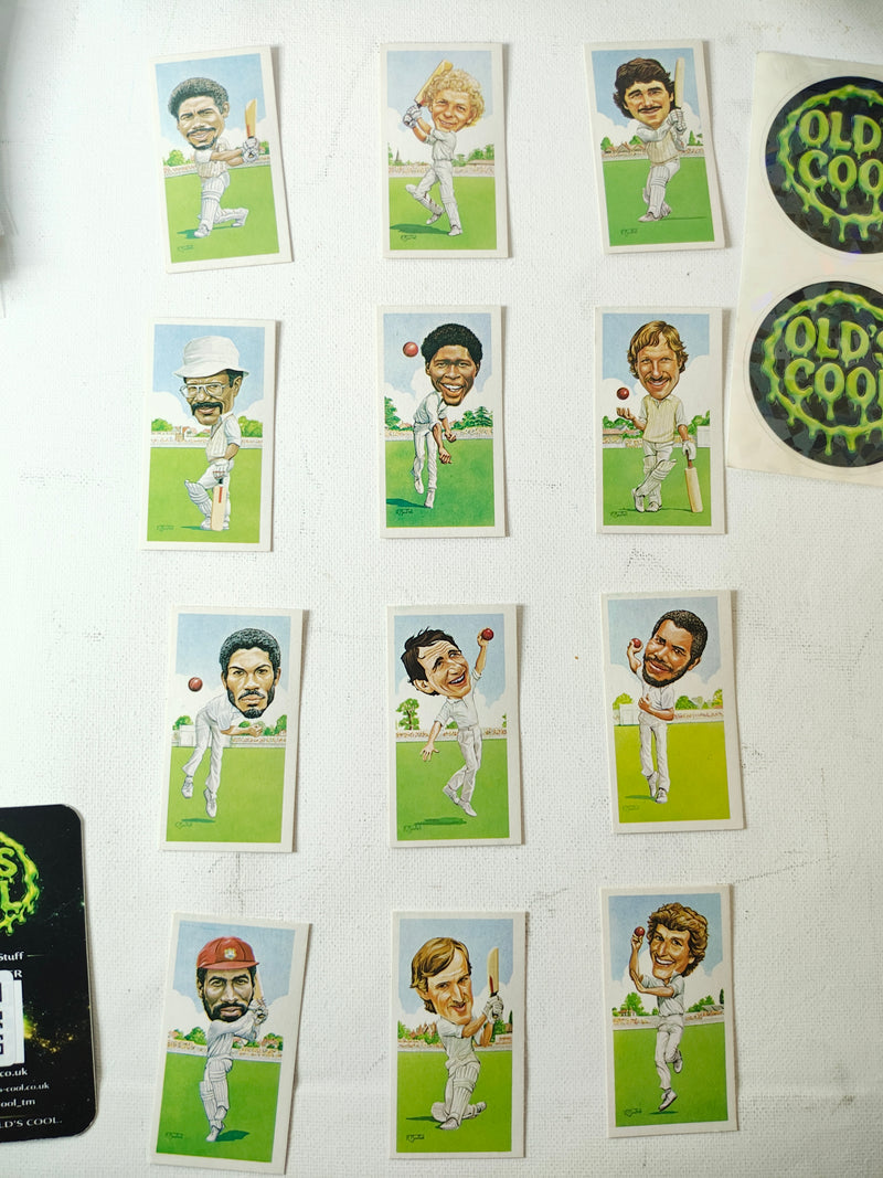 Texaco Trophy Cricketers Complete Set of 12 Cards circa 1984