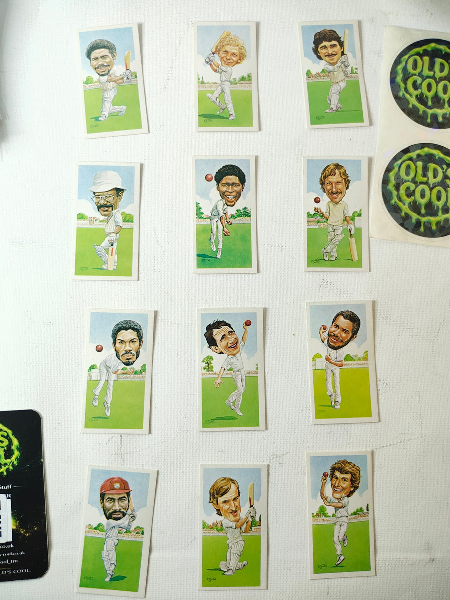 Texaco Trophy Cricketers Complete Set of 12 Cards circa 1984
