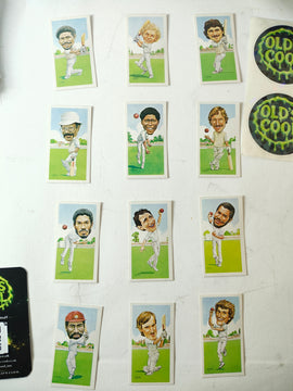 Texaco Trophy Cricketers Complete Set of 12 Cards circa 1984