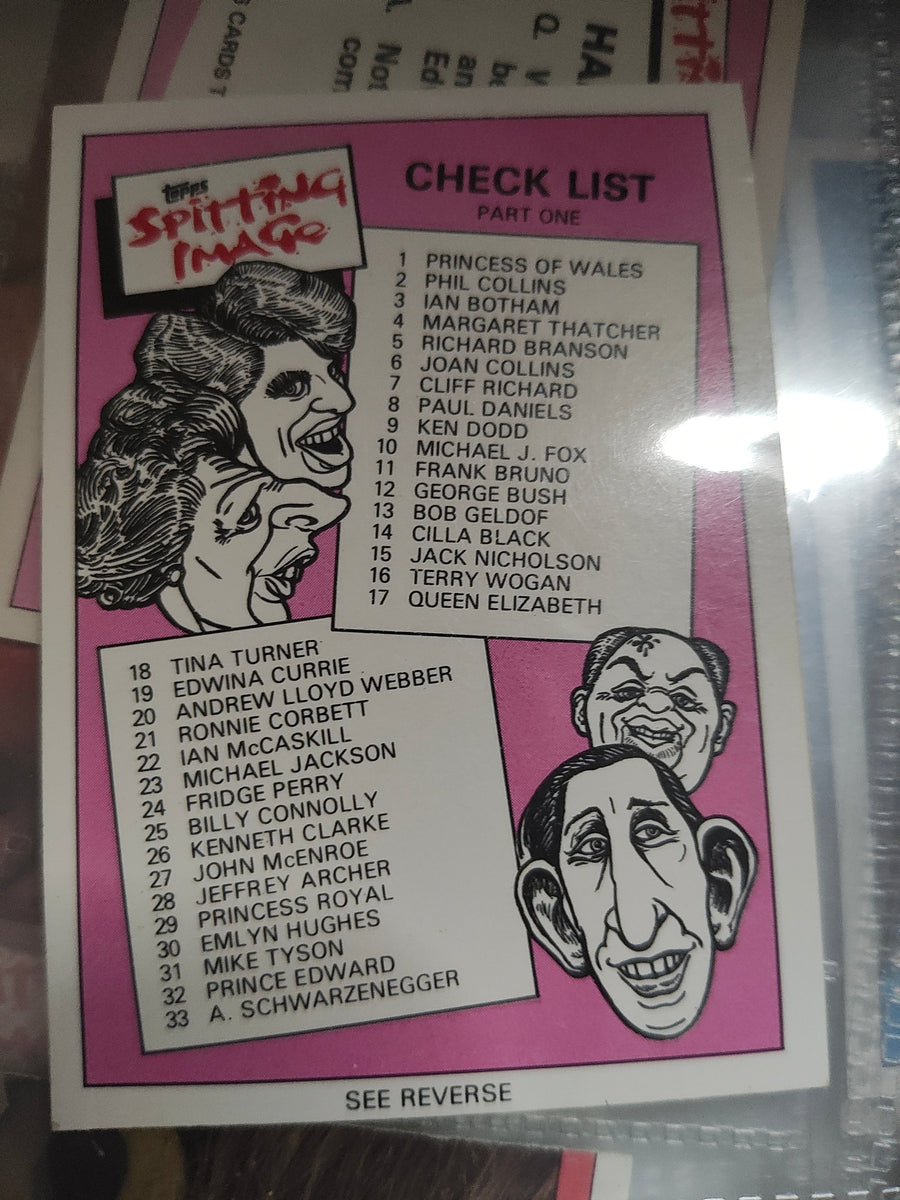 Topps Spitting Image Trading Cards – Complete 66-Card Set (1990) – Very Good Condition