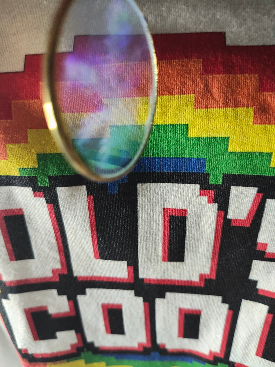 Hologram Glass Pendant – Retro Futurist Leaf Tree Design