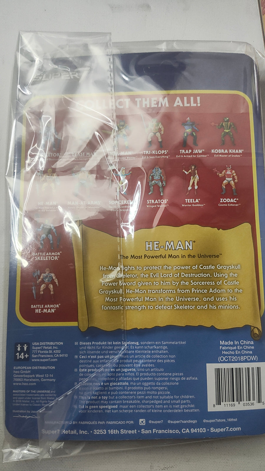 He-Man Super7 ReAction Figure – Unpunched Collectible for Masters of the Universe Fans