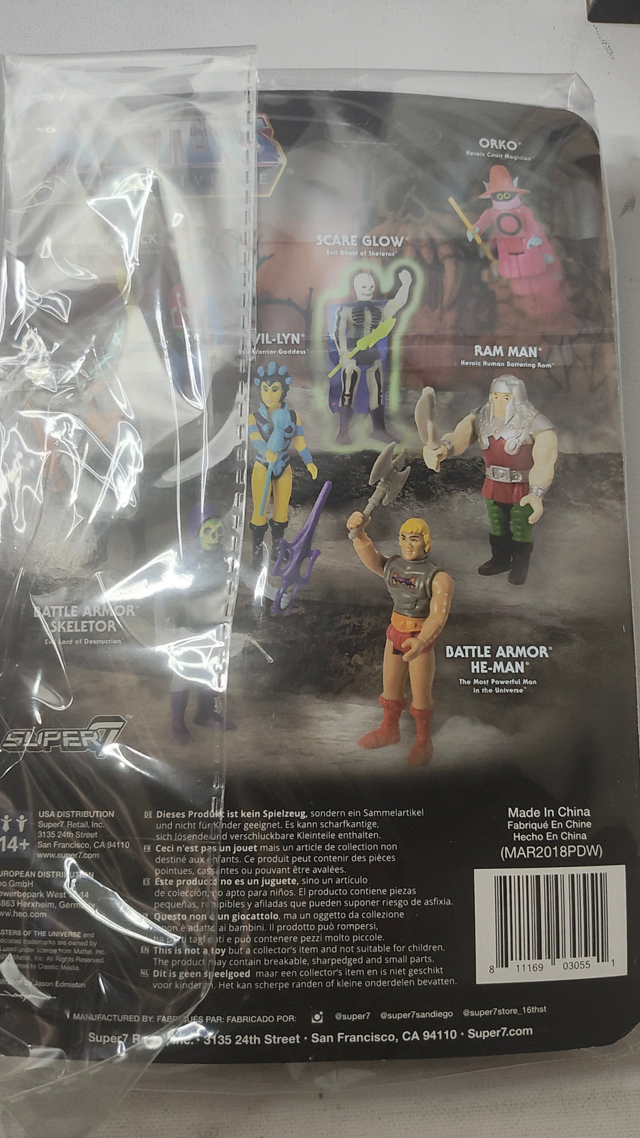 Masters of the Universe Ram Man Figure - Unpunched Super7 ReAction Collectible