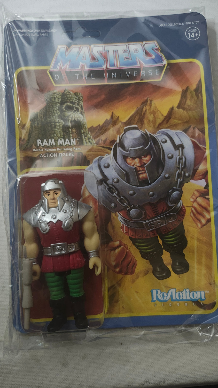 Masters of the Universe Ram Man Figure - Unpunched Super7 ReAction Collectible