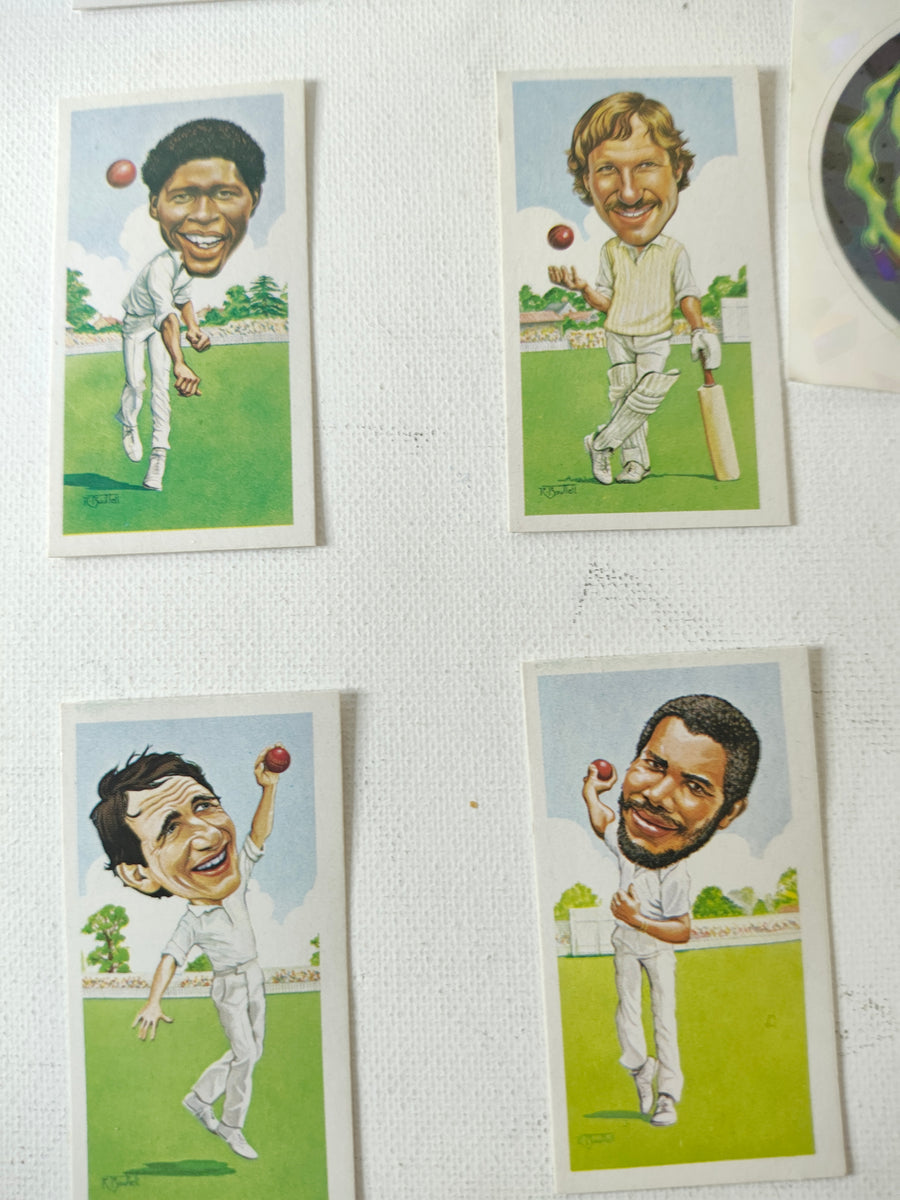 Texaco Trophy Cricketers Complete Set of 12 Cards circa 1984